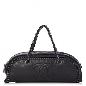 Chanel luxe ligne calfskin bowler bag petit